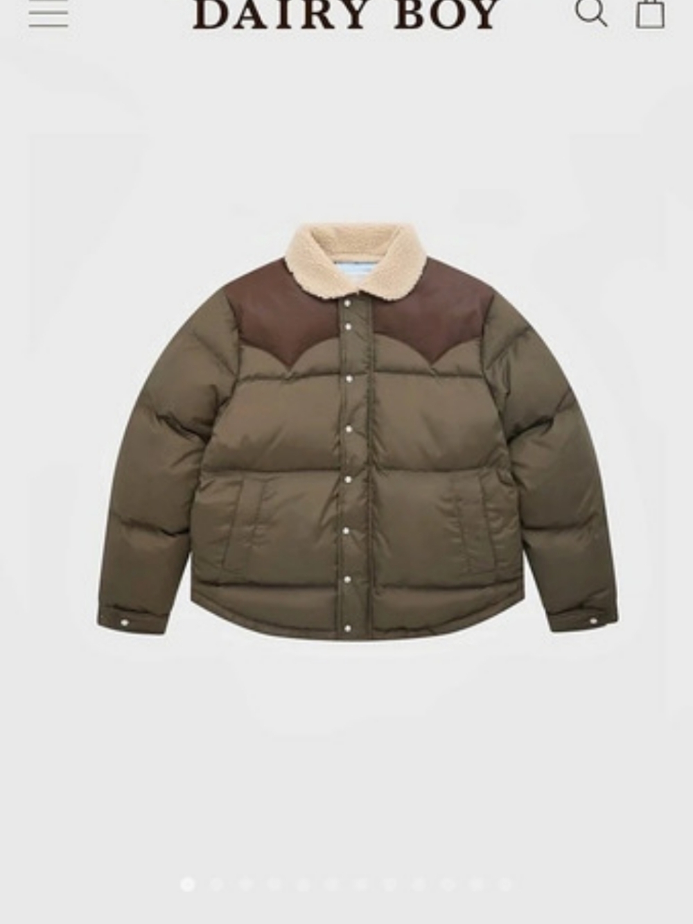 Dairy Boy Mountain Puffer Brown Puffer Jacket Like New